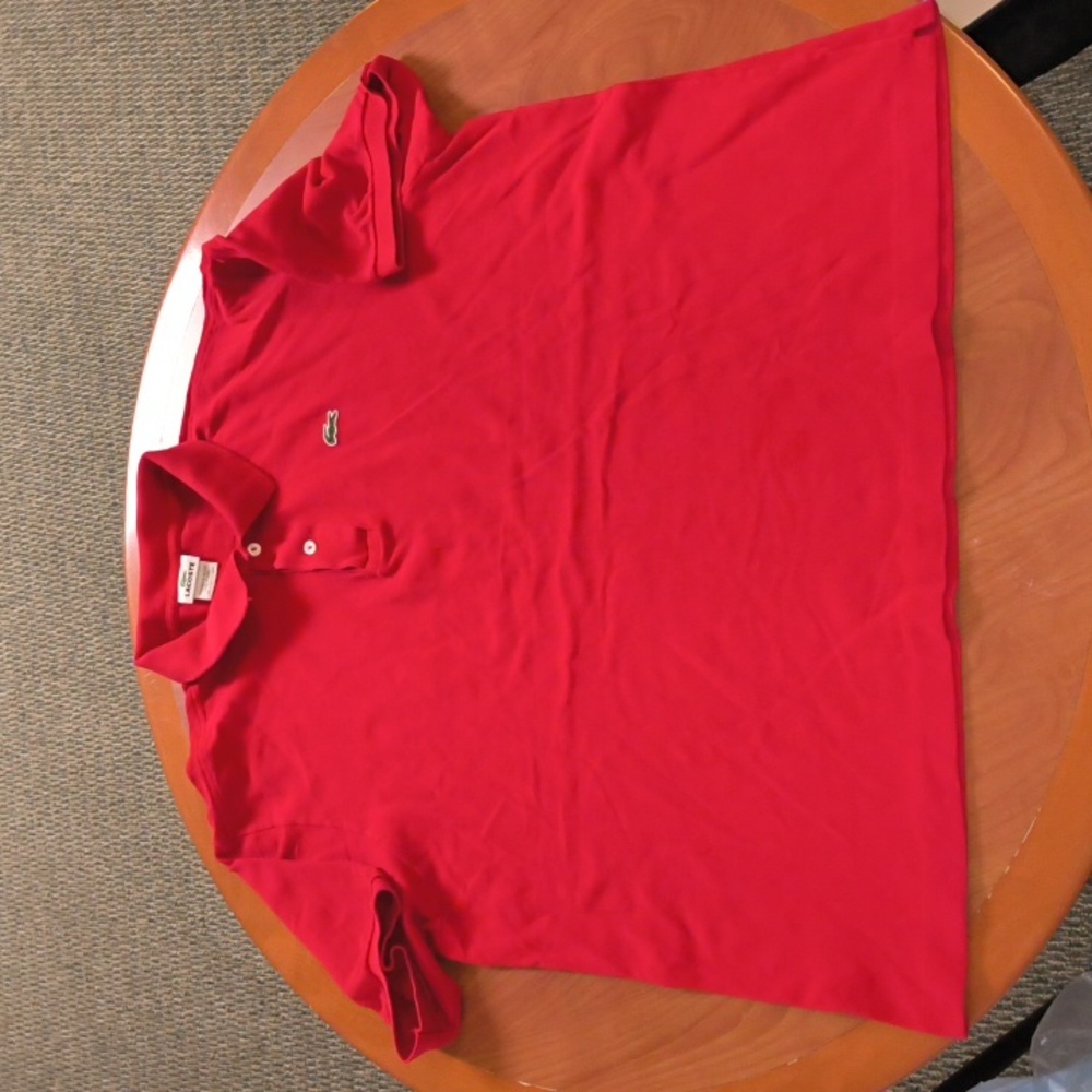 Lacoste Polo Collared Shirt Men's Size 9 Red